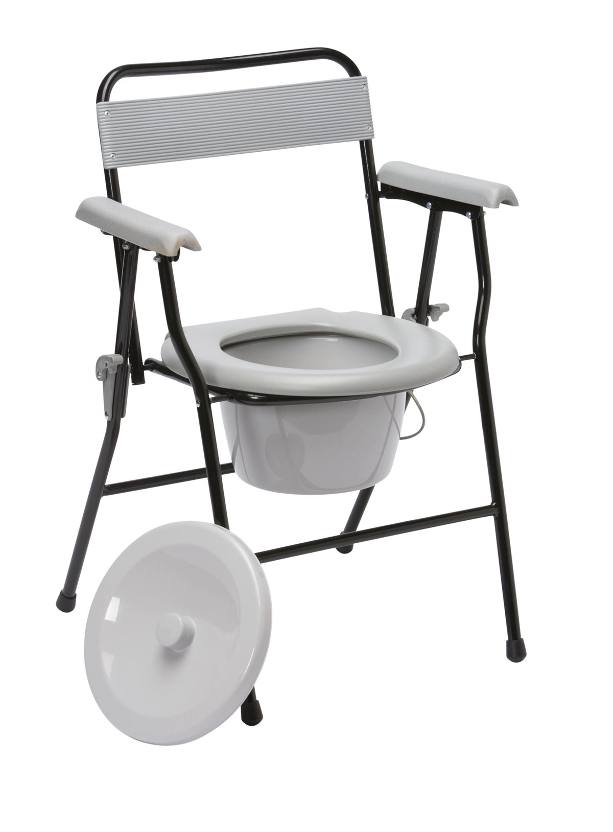 Drive Folding Commode Chair with Backrest - Image 2