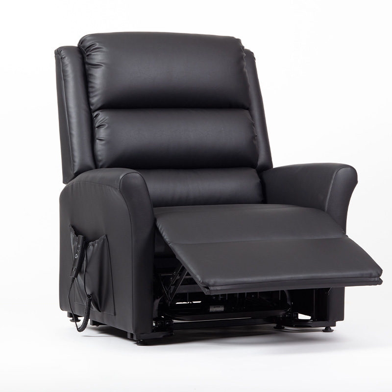 Alaska Extra Large AM-PVC Crib 5 Dual Motor Riser Recliner (Black)