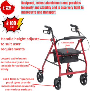 Aluminium Lightweight Rollator - Outdoor