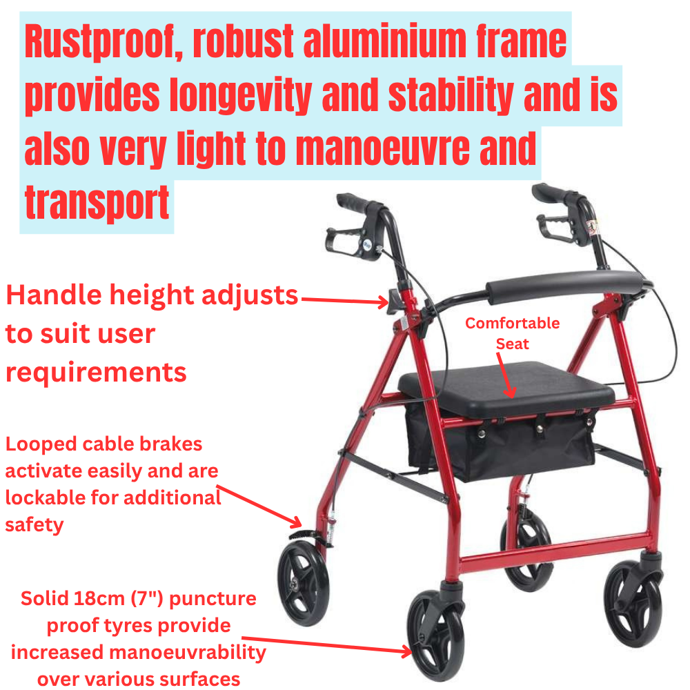 Aluminium Lightweight Rollator - Outdoor - Image 2