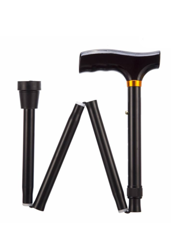 Folding Adjustable Walking Sticks - Black 29-33"