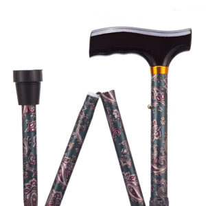 Folding Adjustable Walking Sticks - Paisley 29-33"