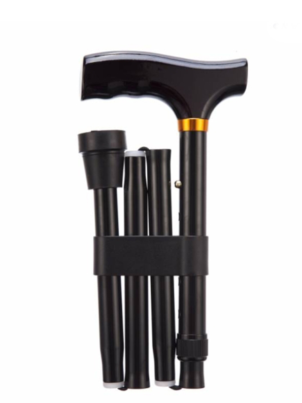Folding Adjustable Walking Sticks - Black 29-33" - Image 2
