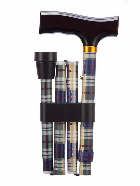 Folding Adjustable Walking Sticks - Tartan 29-33" - Image 2