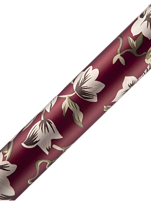 Folding Adjustable Walking Sticks - Burgundy Flower 29-33" - Image 3
