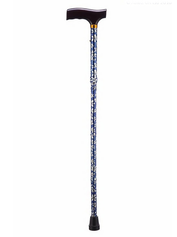 Folding Adjustable Walking Sticks - Blue Petal 29-33" - Image 7