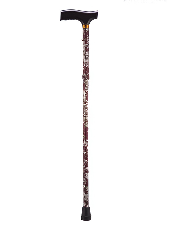 Folding Adjustable Walking Sticks - Burgundy Flower 29-33" - Image 7