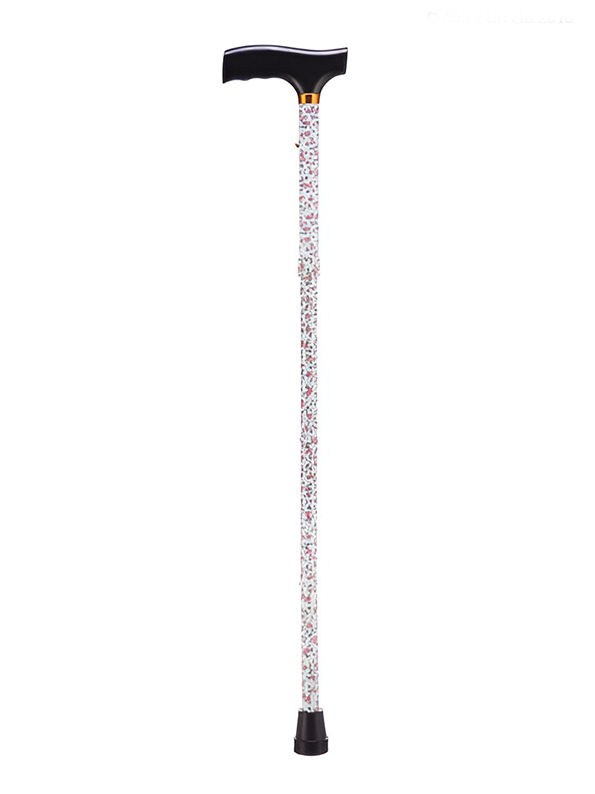 Folding Adjustable Walking Sticks - Pink Flowers 29-33" - Image 7