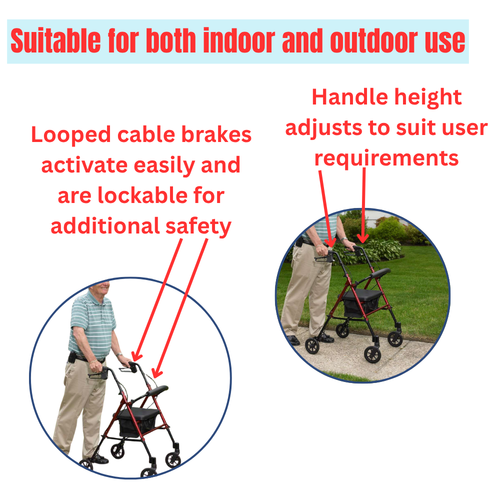 Adjustable Seat Height Rollator - Image 4