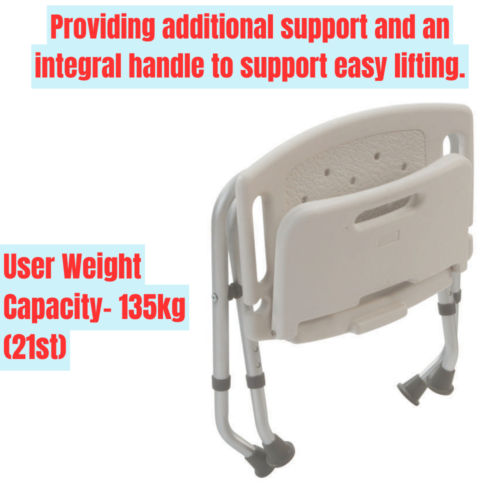 Folding Bath Bench with Back - Image 3