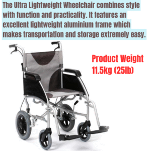 Ultra Lightweight Transit Aluminium Wheelchair