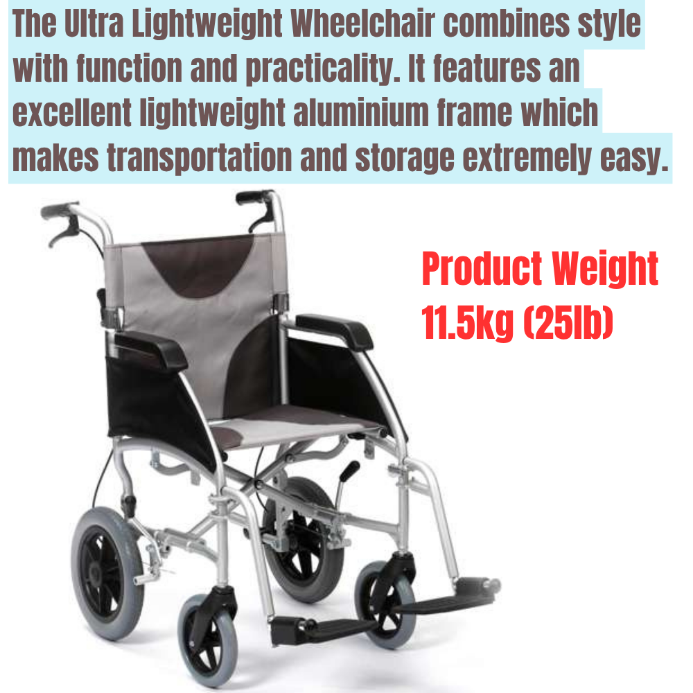Ultra Lightweight Transit Aluminium Wheelchair