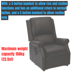 Chicago Single Motor Riser Recliner with 3 button handset