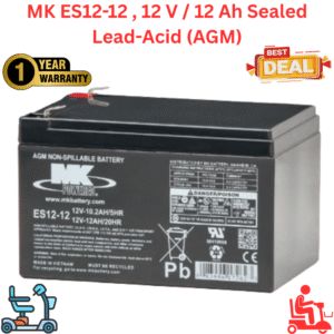 MK ES12-12, 12 V / 12 Ah Sealed Lead-Acid AGM Battery