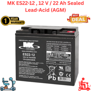MK ES22-12, 12 V / 22 Ah Sealed Lead-Acid (AGM) Battery