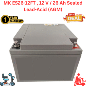 MK ES26-12FT, 12 V / 26 Ah Sealed VRLA (AGM) Battery