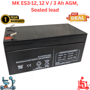 MK ES3-12, 12 V / 3 Ah Sealed Lead (AGM) Battery
