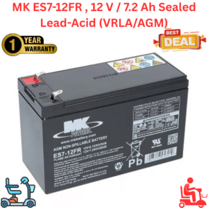MK ES7-12FR, 12 V / 7.2 Ah Sealed Lead-Acid (VRLA/AGM) Battery