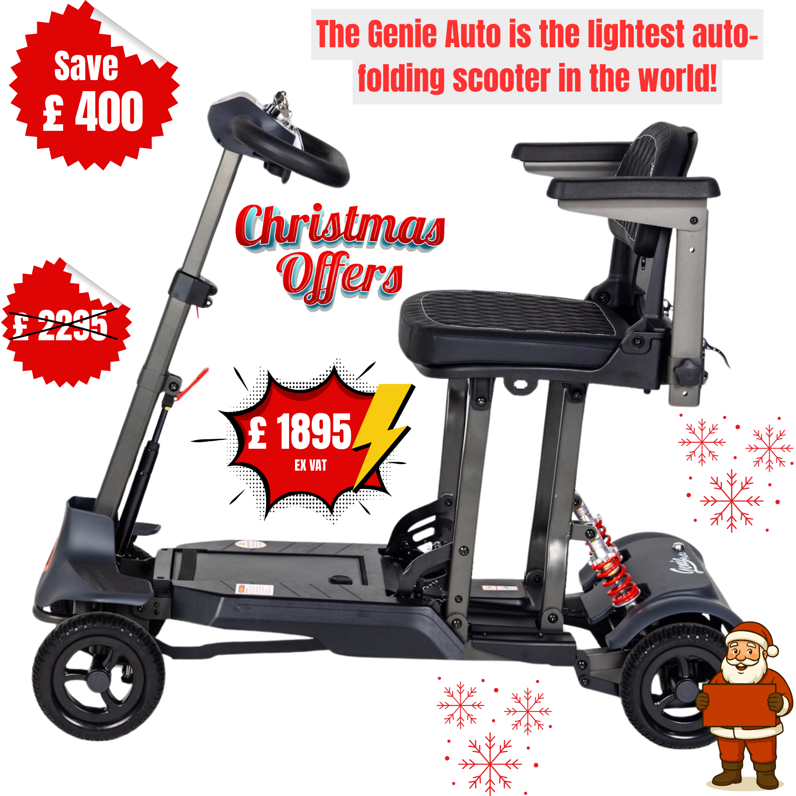 Genie Auto | Product Weight just 17.5kg | lightest auto-folding scooter - Image 2