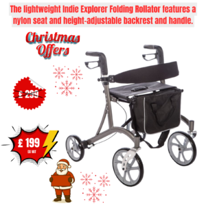 Indie Explorer Folding Rollator, Lightweight foldable easy transport and storage