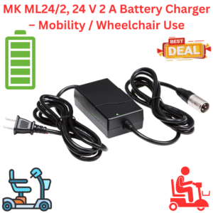 MK ML24/2, 24 V 2 Ah Battery Charger – Mobility / Wheelchair
