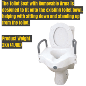 Raised Toilet Seat with Removable Arms