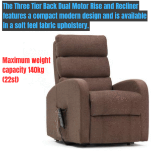 Three Tier Back Fabric Dual Motor Riser Recliner