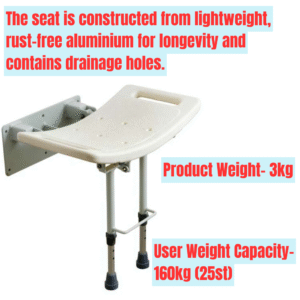 Wall Mounted Shower Seat with Drop Down Legs