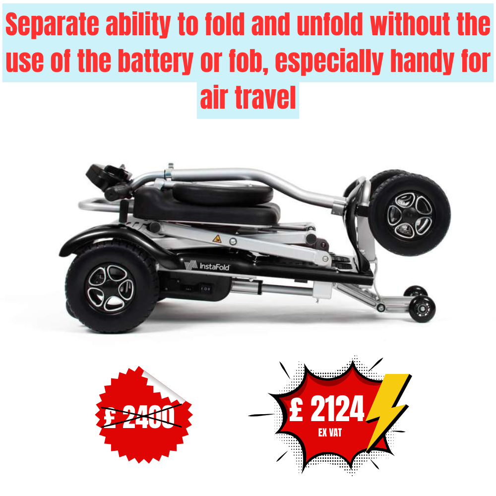 InstaFold Mobility Scooters - Automatically Folded down at the touch of a button - Image 3