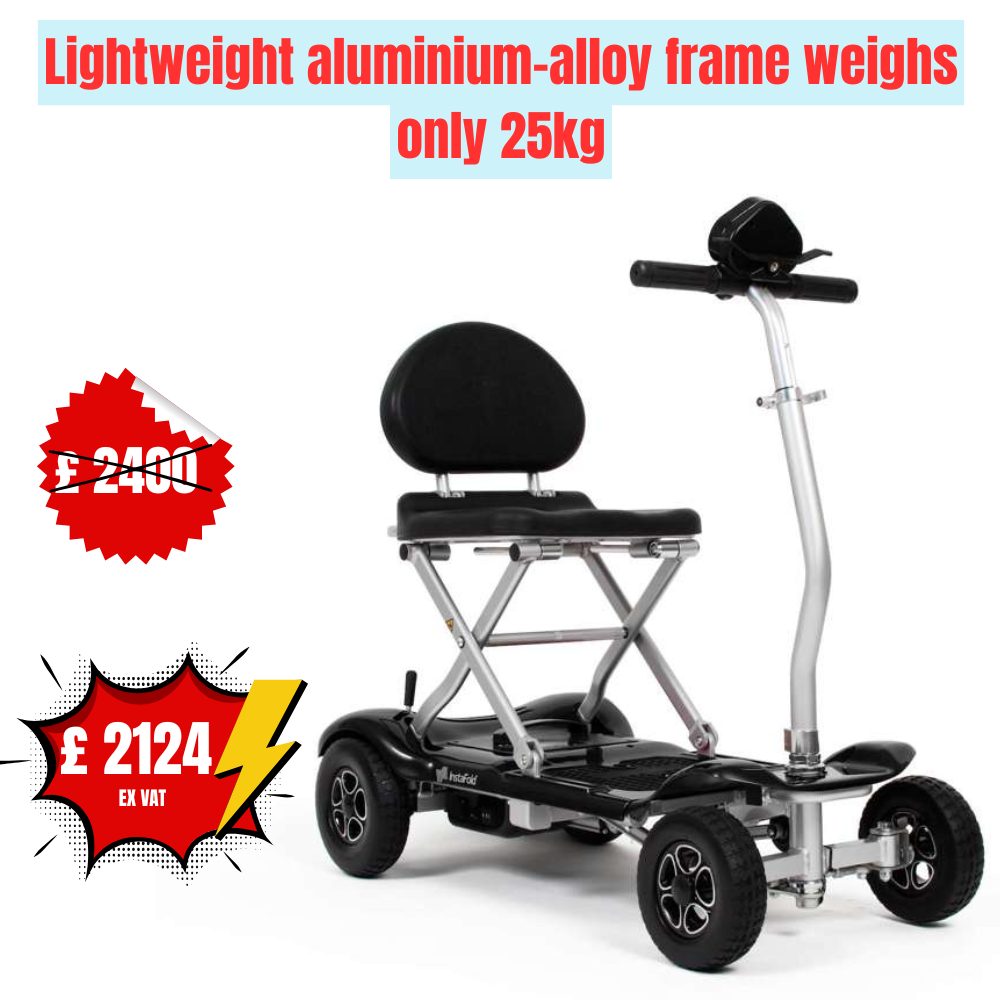 InstaFold Mobility Scooters - Automatically Folded down at the touch of a button