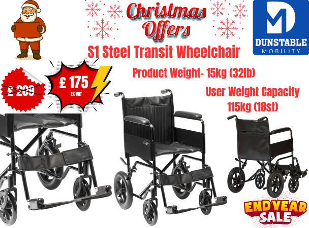 S1 Steel Transit Wheelchair