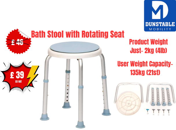 Bath Stool with Rotating Seat